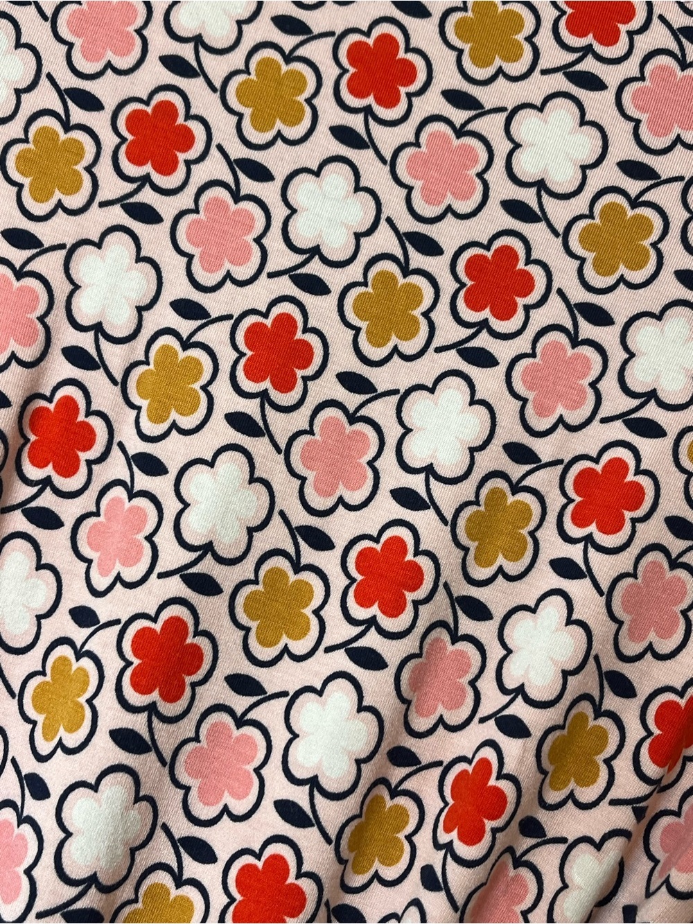 Boden Retro Floral Jersey Stretch Wrap Dress Pink Coral Mustard Size 4 - Picture 10 of 12